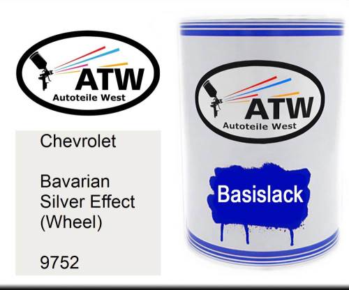 Chevrolet, Bavarian Silver Effect (Wheel), 9752: 500ml Lackdose, von ATW Autoteile West.